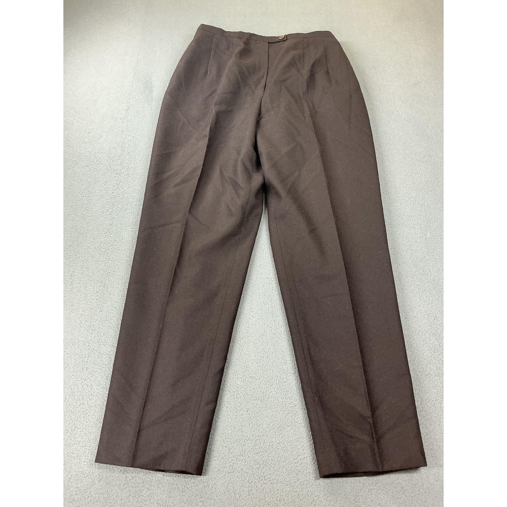 Vintage Harvé Benard Sport Pants Womens 10 Black Wool Twill Pleated Lined Dress